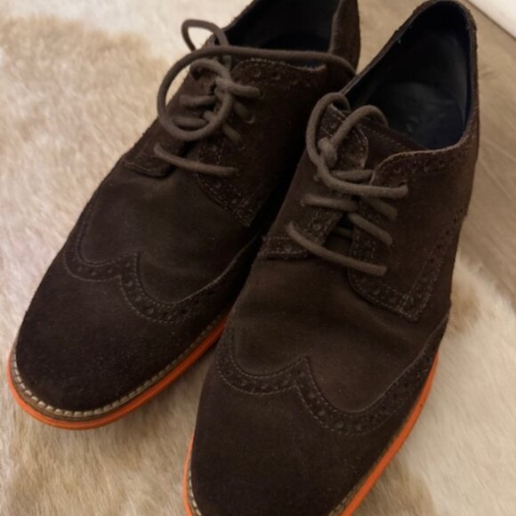 cole haan dark brown suede oxfords size 10 mens main image 4